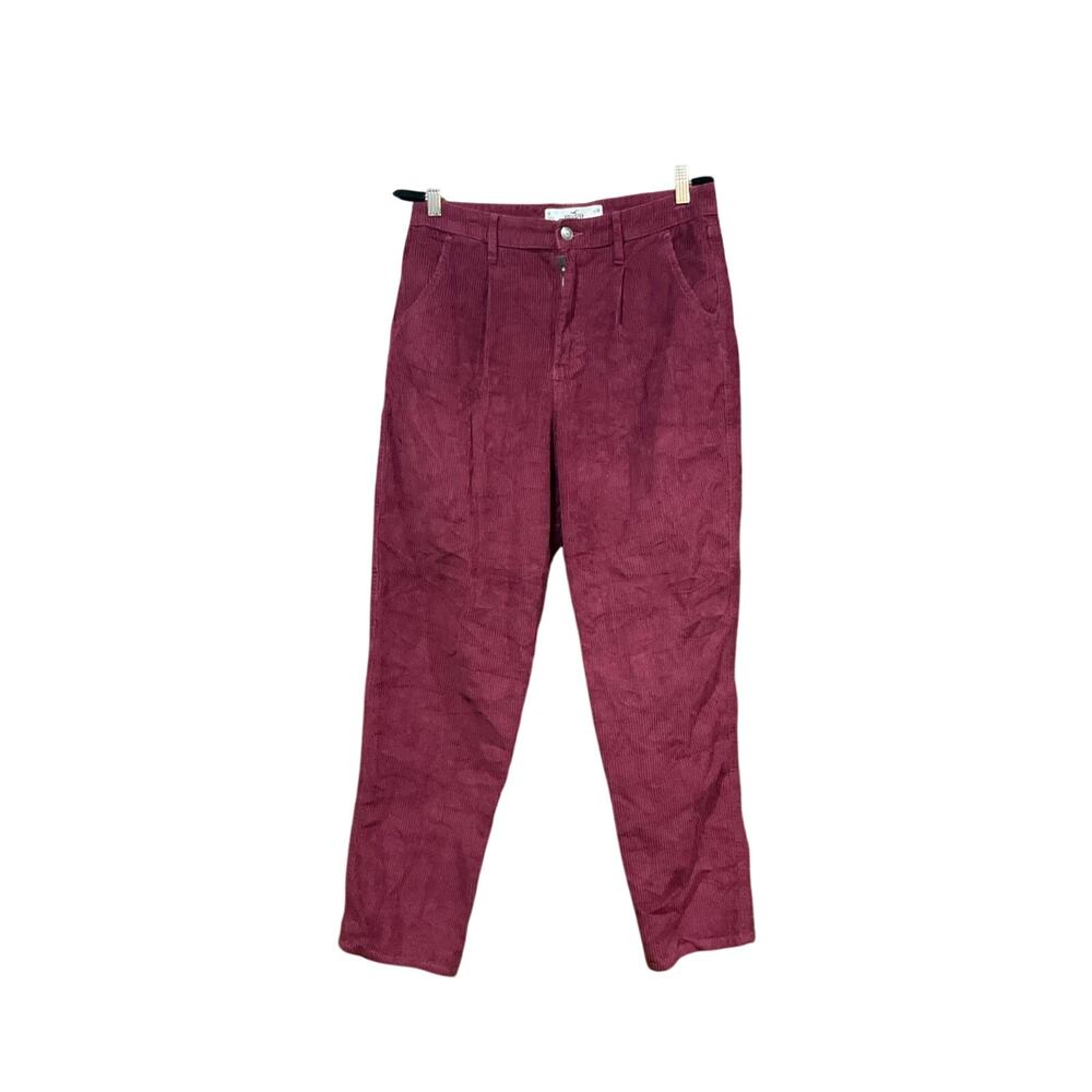 Hollister Ultra High Rise Maroon Corduroy Pants 30